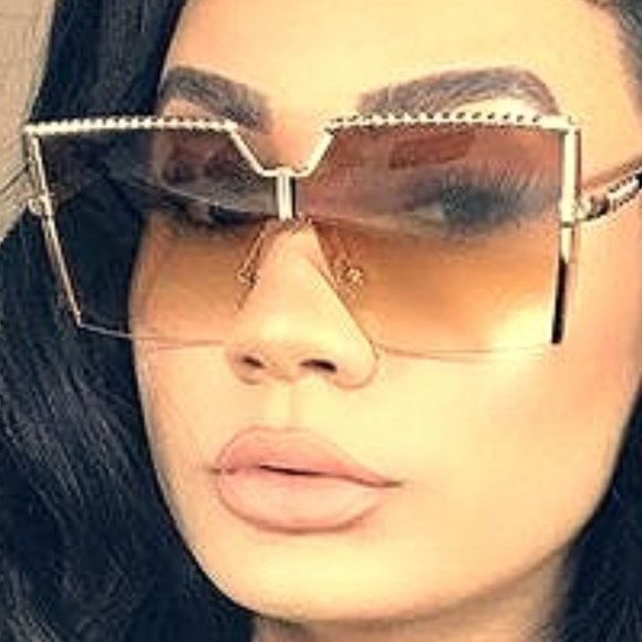 Oversized  Metal  Square Women's Sunglasses  UV400 - Picture 5 of 11